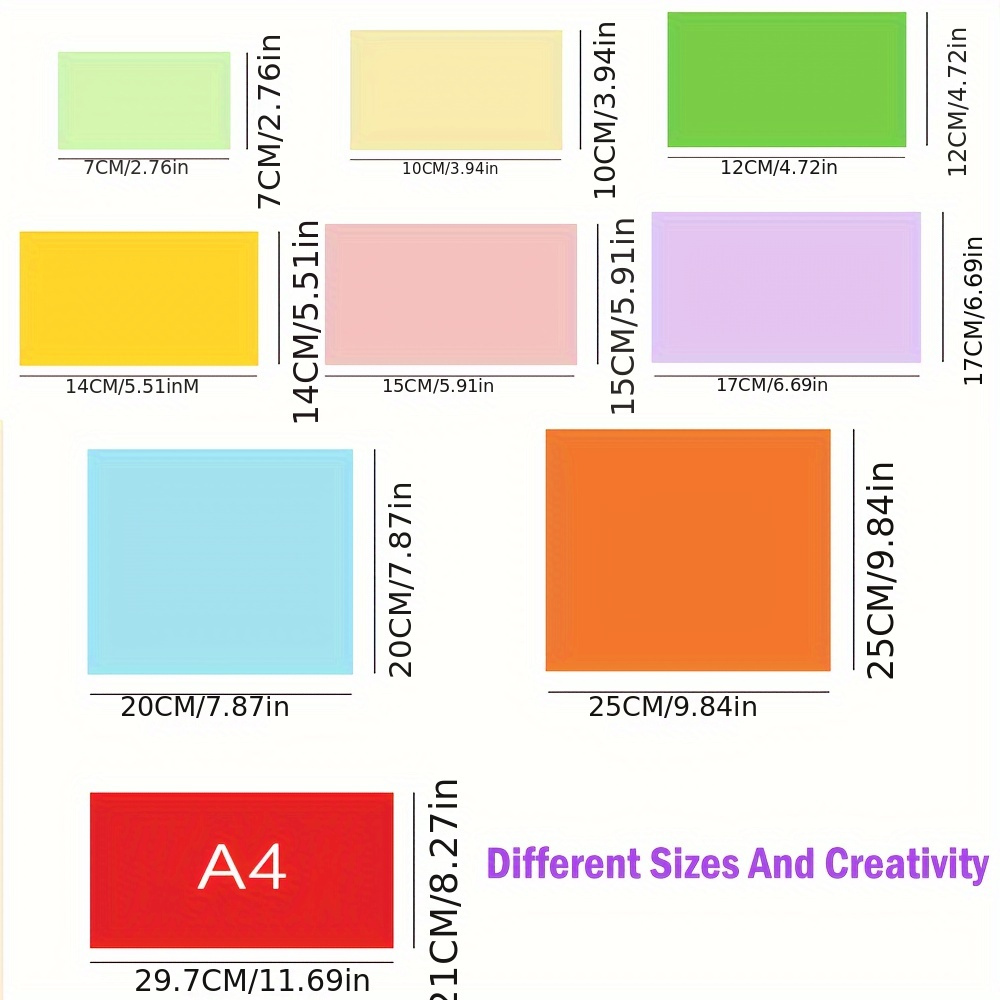 A4 Colored Cardstock 10 Different Colors Printed Colored - Temu