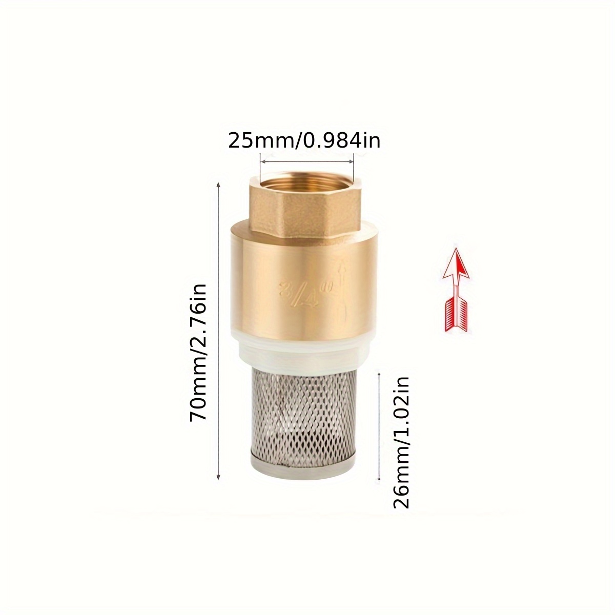 Image of Brass Foot Valve With Check Valve And Stainless Steel Basket Suction Basket For Suction Hose Dn25 (1") 33.7mm