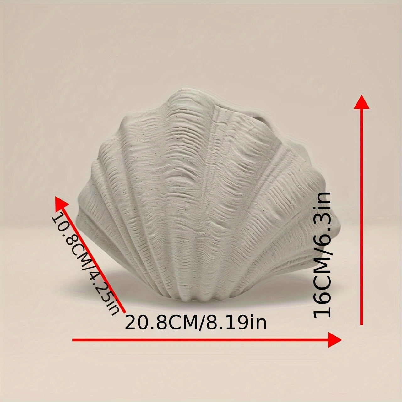 A Beige Shell-patterned Home Decor Vase, Suitable For Use As A Flower Vase, Desktop Decoration, Gift Decoration, And More