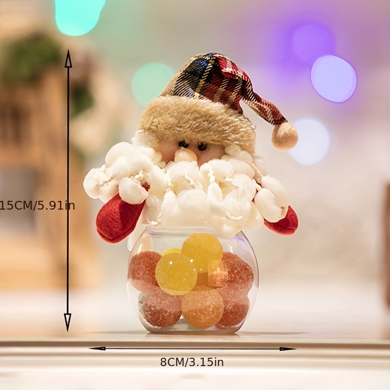 Christmas Snowman Glass Candy Jar With Lid, Holiday Candy Jar With