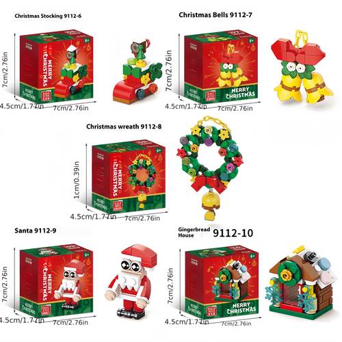 10 in 1 mini christmas series assembly block set christmas gift assembly toy christmas tree snowman santa claus series model assembly holiday birthday gift halloween thanksgiving gift desktop ornament