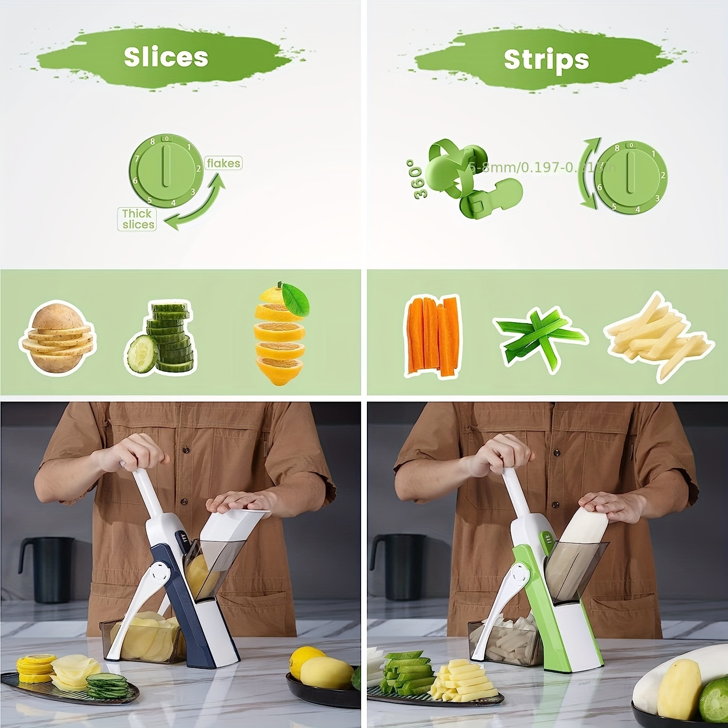 Fruit And Vegetable Strip Cutting Gadgets New Household Hand - Temu