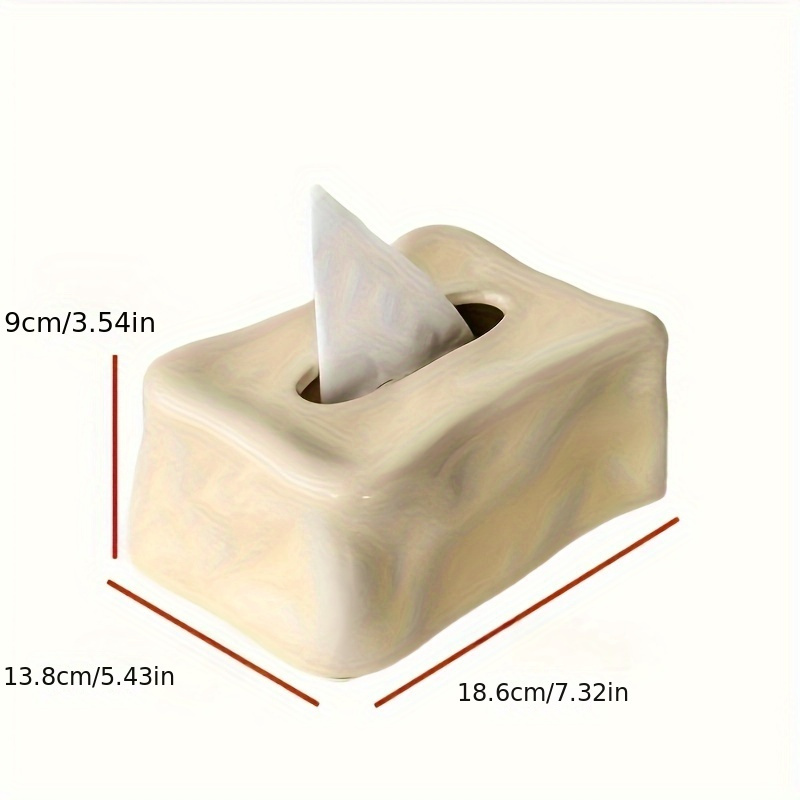 Electroplated Ceramic Tissue Box Cover, Tissue Box Holder Case Elegant  Facial Tissue Napkin Dispenser Box for