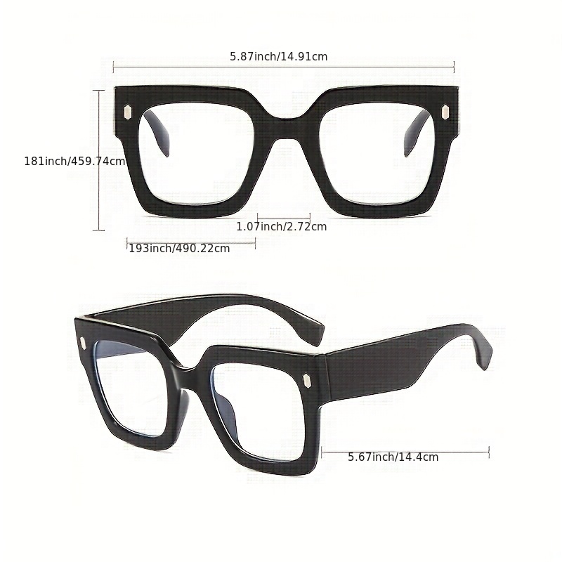 Square Large Frame Glasses Clear Lens Light Blocking Glasses Women Ladies