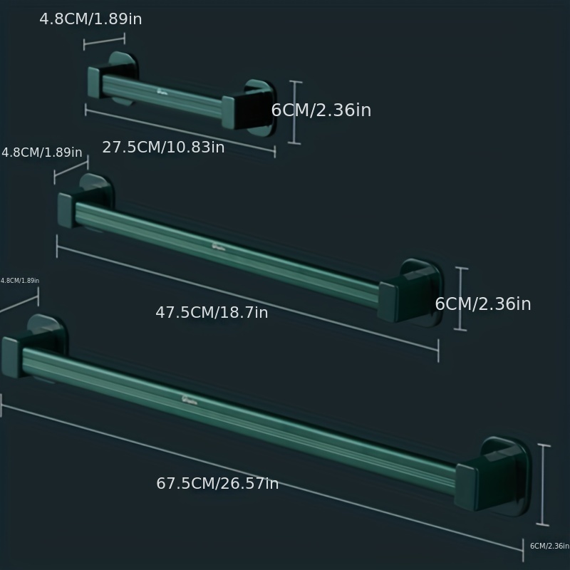 Multifunctional Punch Towel Bar for Bathroom Storage
