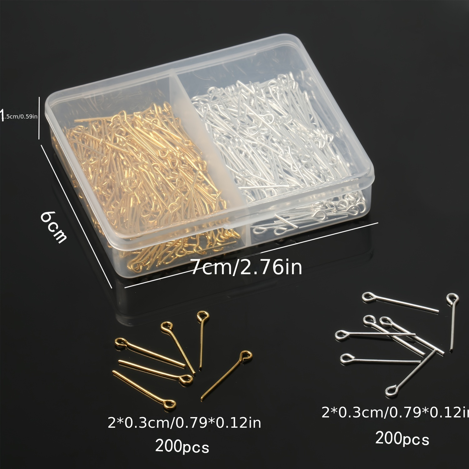 200pcs Metal Flat Head Pins 15-30mm For DIY Jewelry Making,Wholesale N7W7 