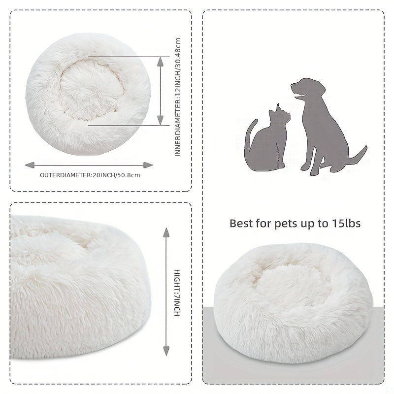 Washable Indoor Cat Bed Soft Plush Pet Mat Waterproof Bottom