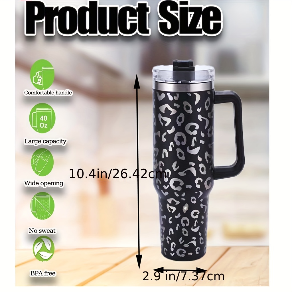 Simple Modern Leopard Water Bottle with Straw Lid Vacuum Insulated