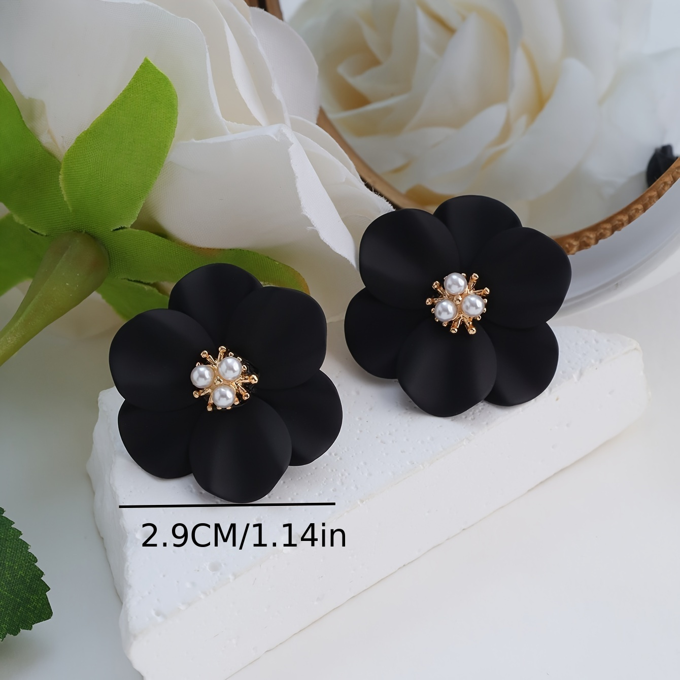 Faux Pearl Stud Earrings for Niche Ear Piercing
