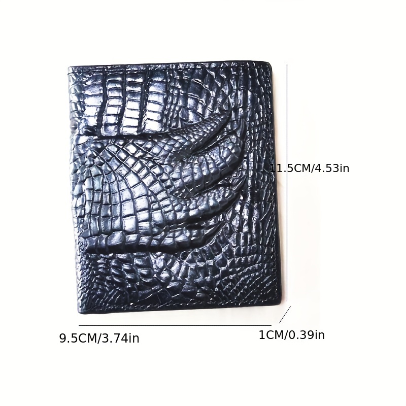 Men Short RFID Blocking Pocket Purse Crocodile Leather Multi Card