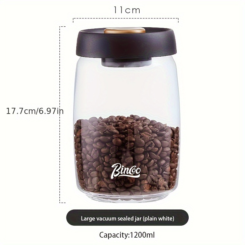 Povinmos glass jars with airtight lid, glass coffee nuts canister