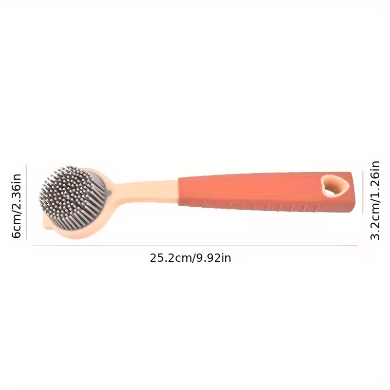 durable pp long handle cleaning brush soft silicone bristles for scrubbing ideal for kitchen dishes pots non electric stain removal kitchen cleaning tool soft bristle brus Product details 1