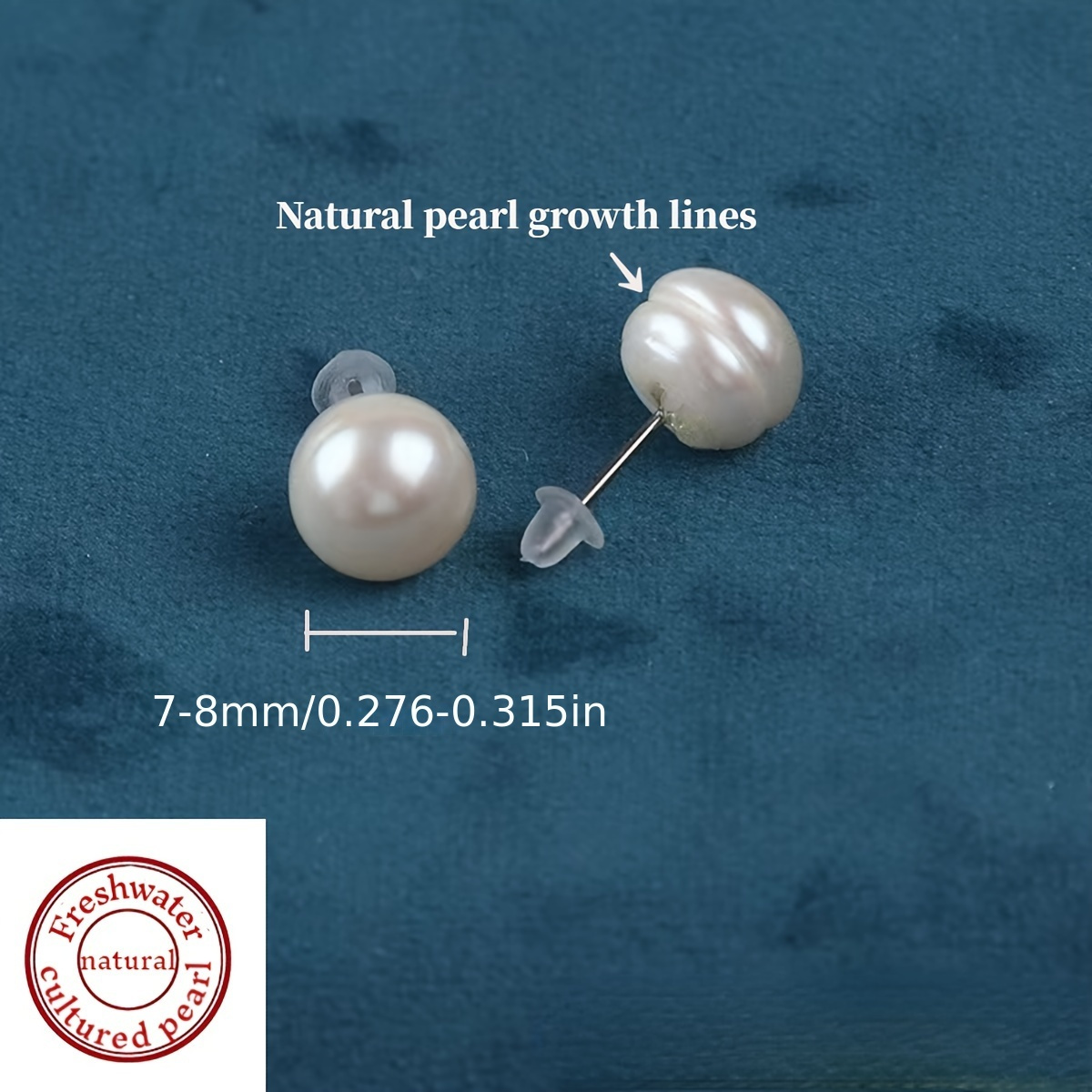 natural freshwater cultured pearl earrings 7 8mm 0 276 0 315in minimalist and elegant suitable for   holiday gifts and special occasions     birthstones stainless steel posts no power required details 9