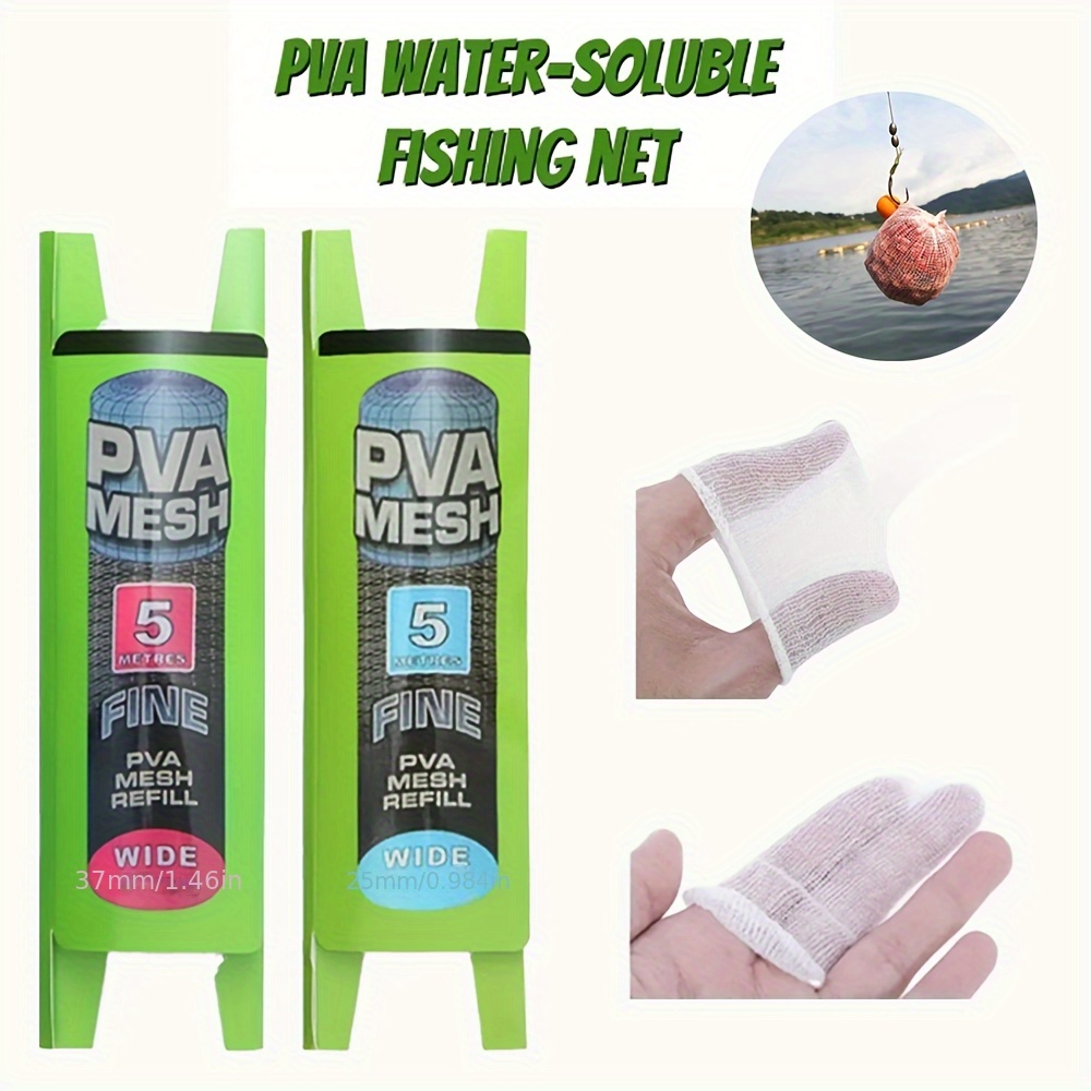 10 stuks 5m pva viskerijmouw pva viskerijtas mouw wateroplosbare mouw karper vissen voeder val vleesvangers vissen gereedschap 25mm/37mm