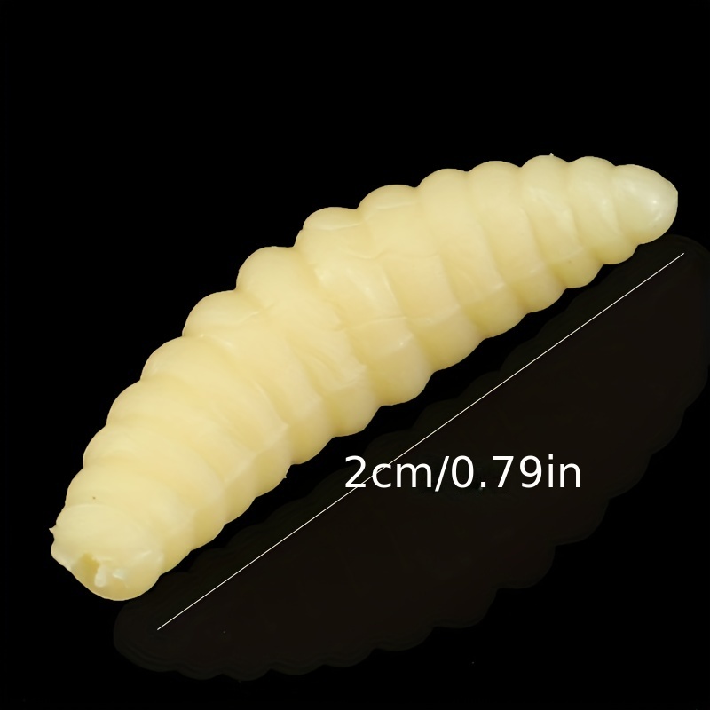 100 PCs Exceepand 2cm Plastic Soft Fishing Lure Worm Maggot