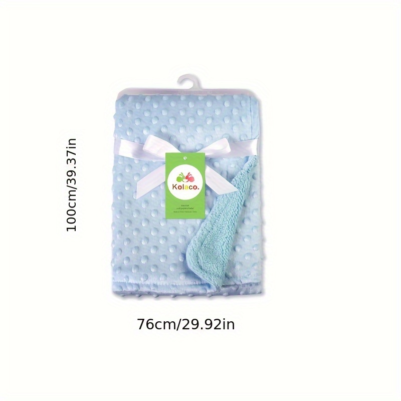 1 double layer thickened polyester knit baby blanket   breathable warm with hand wash   newborns strollers and   details 3