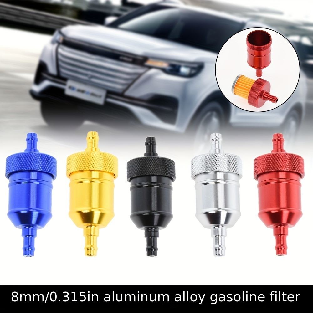 TXYFYP Car Fuel Filter, Universal Inline Petrol Filter, Car Filter  Impurities Tool Engine Oil Separator Tank Top with 6 mm/8 mm/10 mm/12 mm  Connection Pipe - Silver, Free Size : : Automotive