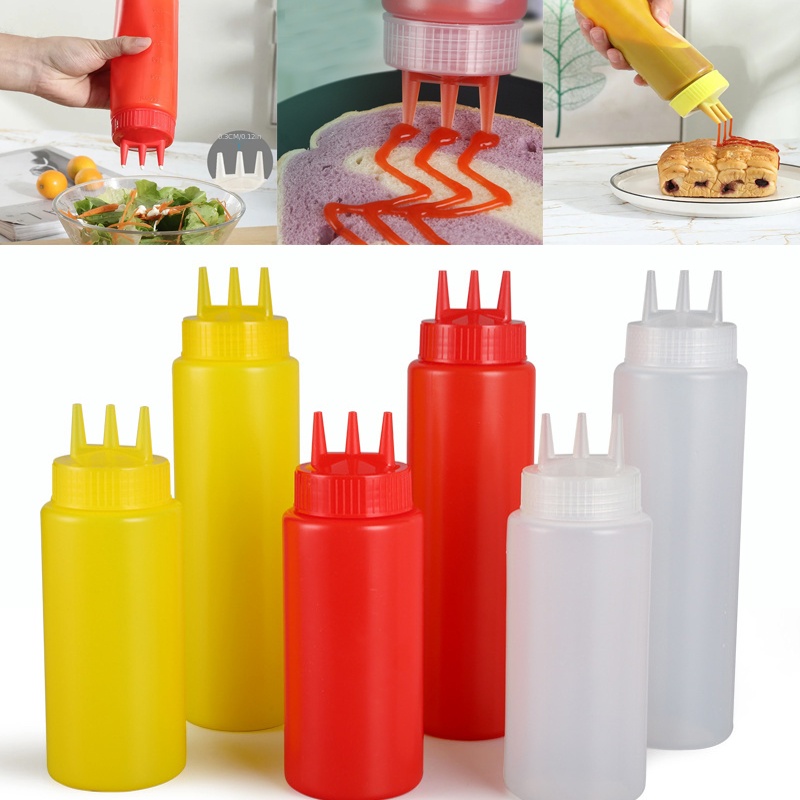 Squeeze Condiment Bottles With Cap Ketchup Sauces Olive Oil Bottle