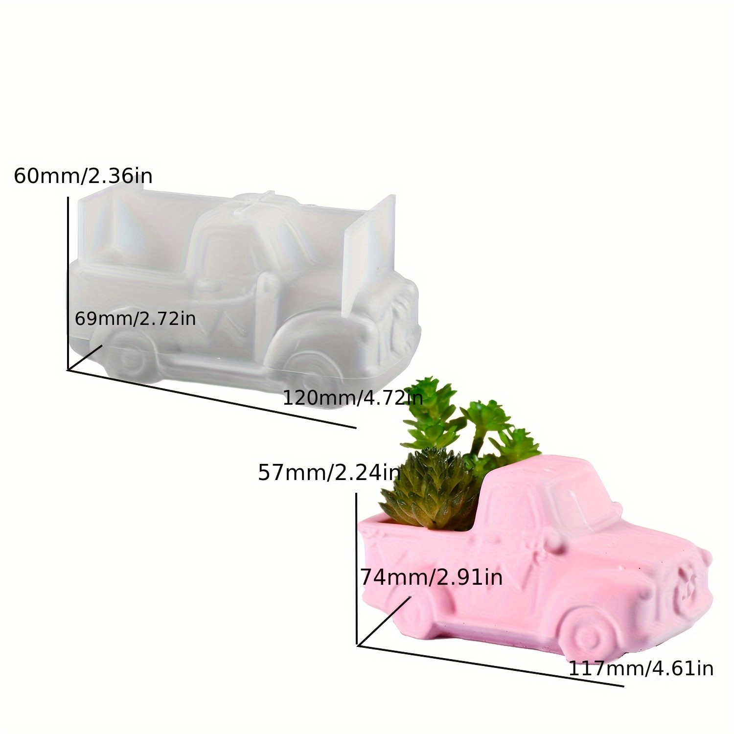 Image of Car Pickup Flower Pot Candle Holder Home Tabletop Decoration Holiday Atmosphere Decoration Resin Plaster Handicrafts Gift Mold