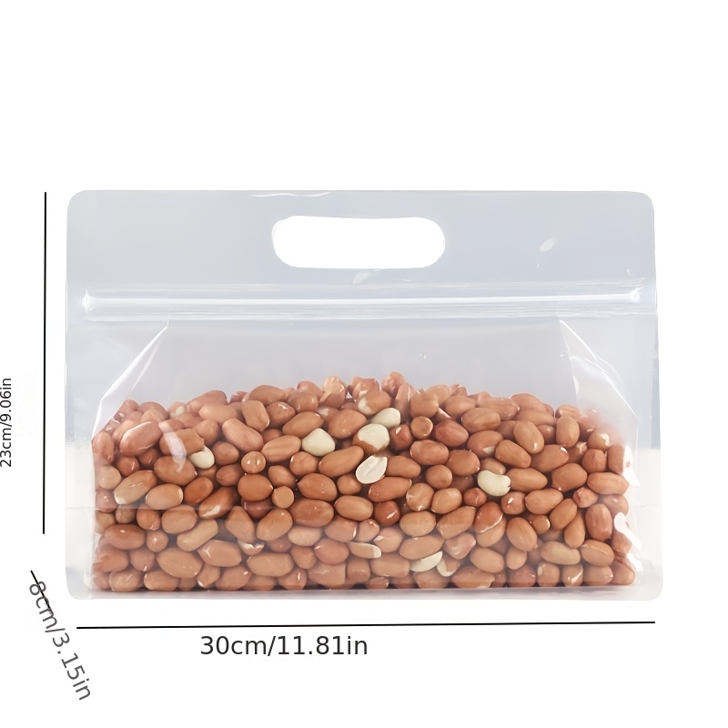 10pcs Eight side Sealed Food Bag Self standing Self sealed Snacks Nuts Clear Pla