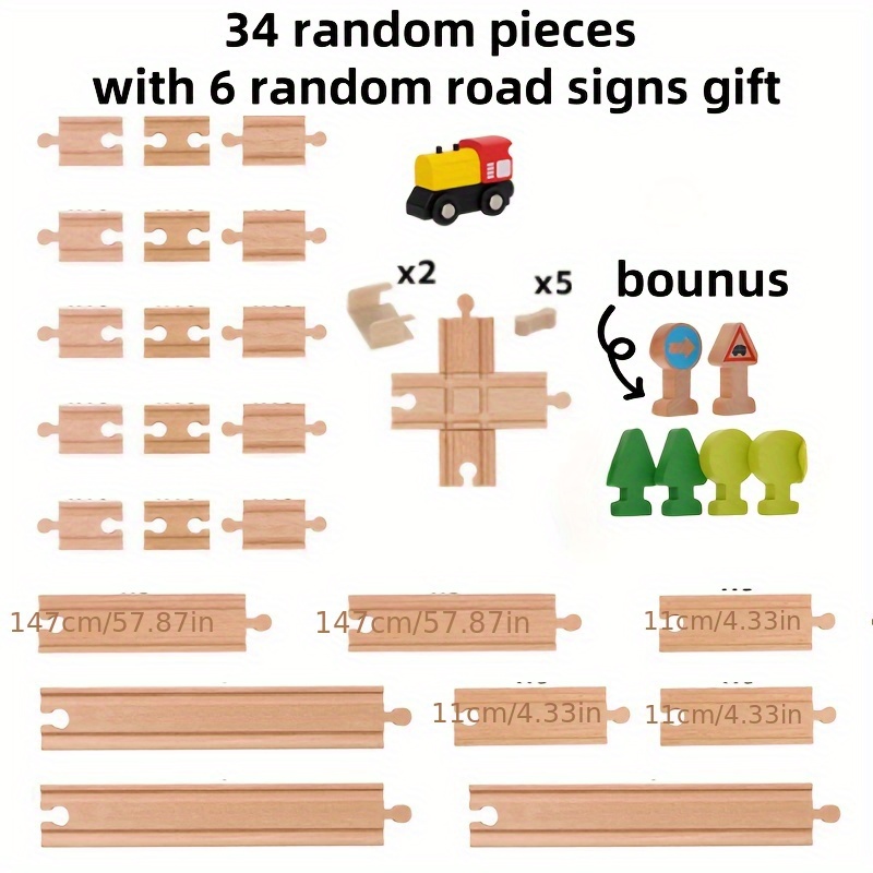 Wooden Race Car Track Set for Kids