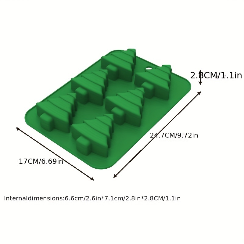 6 Christmas Tree Silicone Mold Cake Baking Mold Chocolate Candy Handmade  Soap Ice Cube Biscuit Moulds No-Stick Christmas Baking Trays Pan