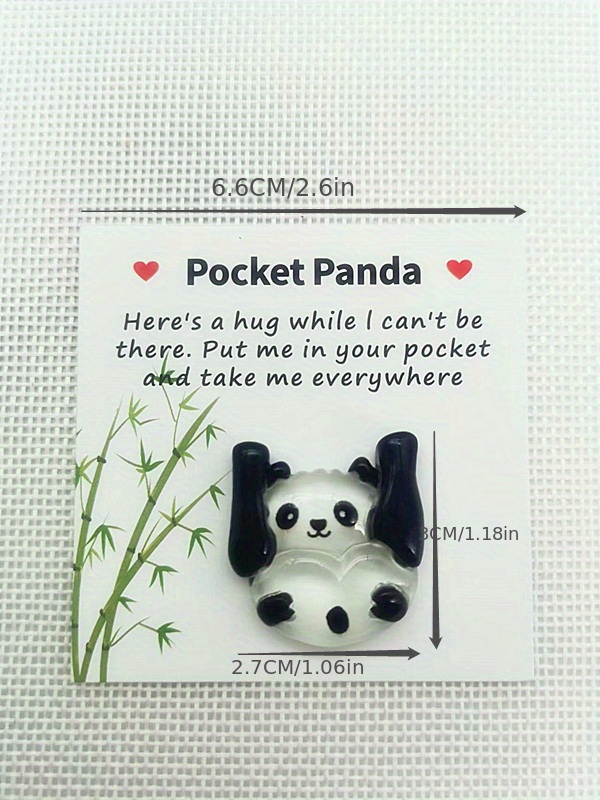 Pocket Hug Panda Poem Card Small Birthday Gift Cute Panda Temu