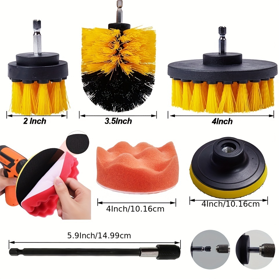 Drill Brush Attachments Set Scrub Pads Sponge Buffing Pads - Temu