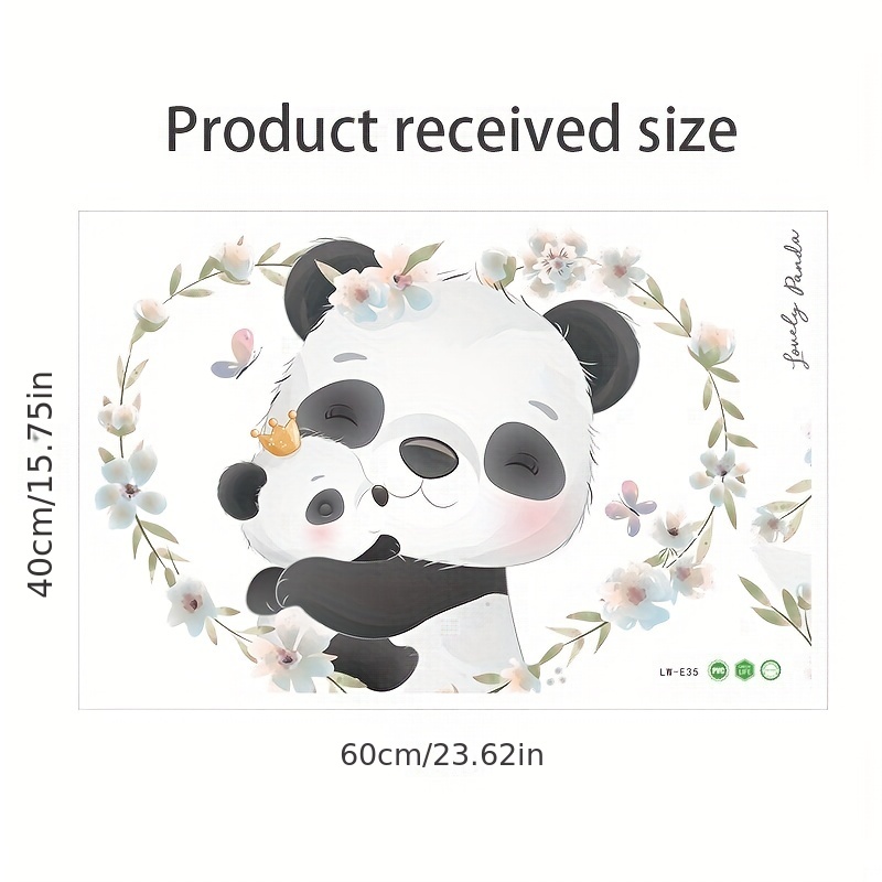 1pc Cartoon Panda Pattern Wall Sticker Vinyl, Self Adhesive Removable Wall  Decal, Cute Wall Stickers Decal Wallpaper For Kids Home Living Room Bedroom