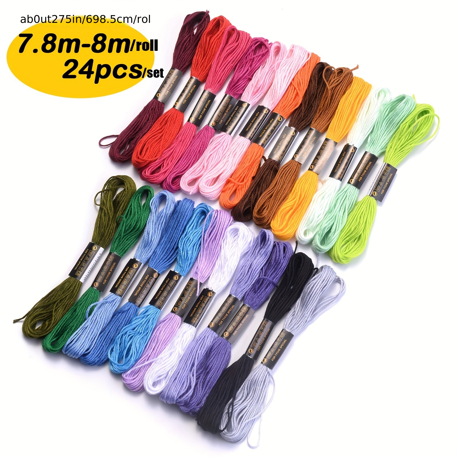 Rainbow Color Embroidery Floss 12 250 Pack For Cross - Temu