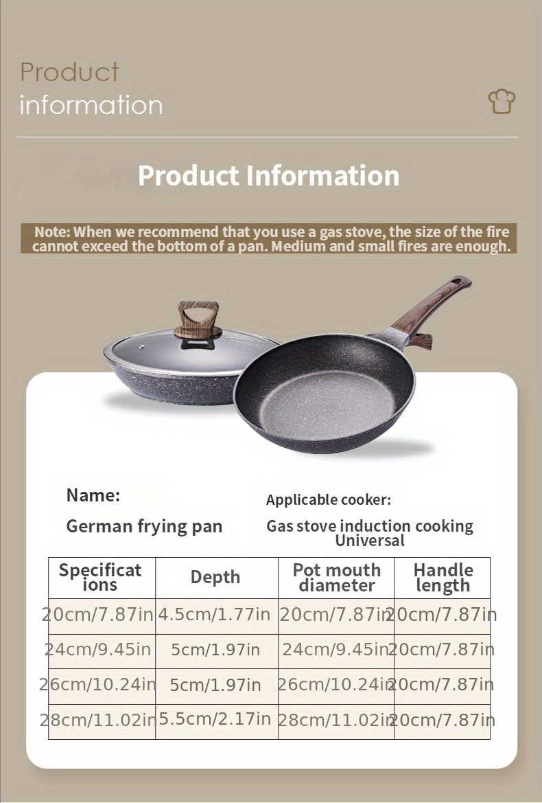 Multi-purpose Frying Pan Kitchen Non-stick Pan Medical Stone Skillet with  Handle