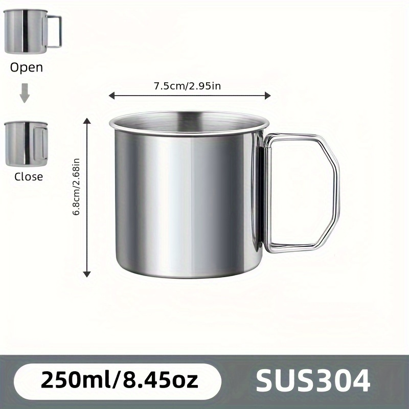 Stainless Steel Insulated Travel Mug 250ml/350ml/550ml - Foldable Outdoor Coffee & Tea Cup, Keeps Drinks Hot or Cold, Ideal for Camping and Picnics