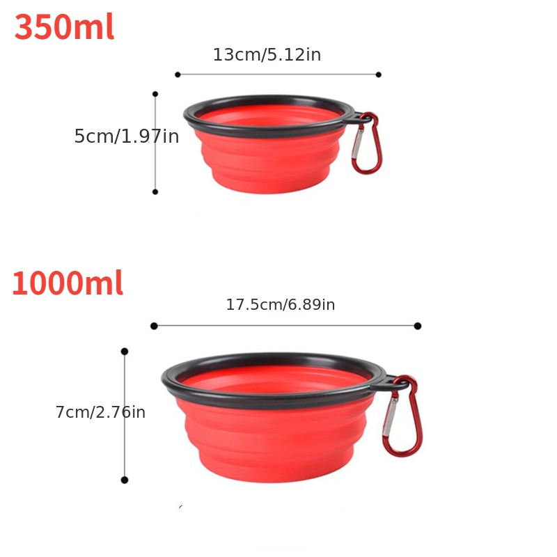 1pc 350ml 1000ml collapsible silicone pet bowl durable food container portable and foldable ideal for outdoor camping and travel   accessory for puppy owners Product details 5