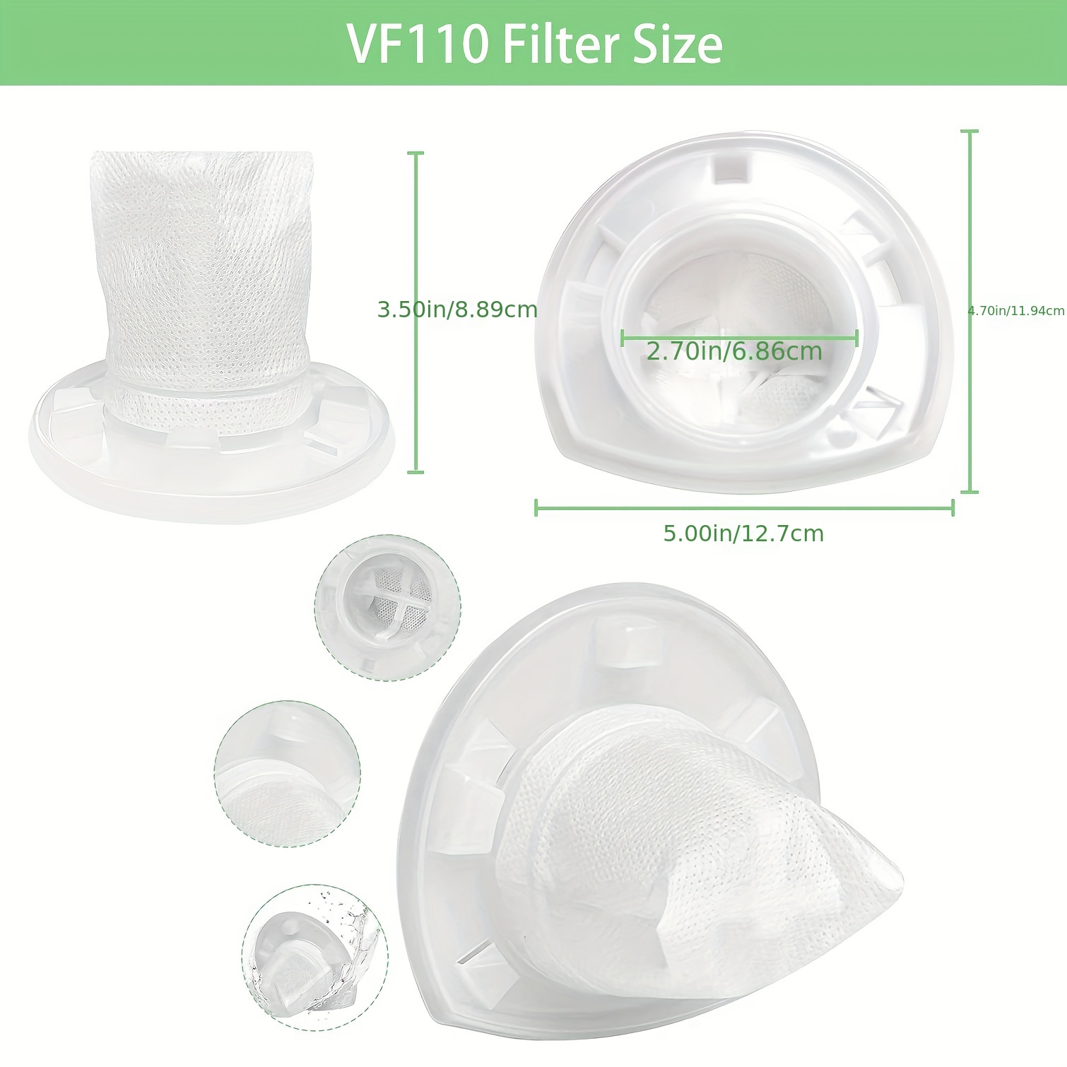 9 Pack Replacement Filter for Black and Decker Power Tools VF110