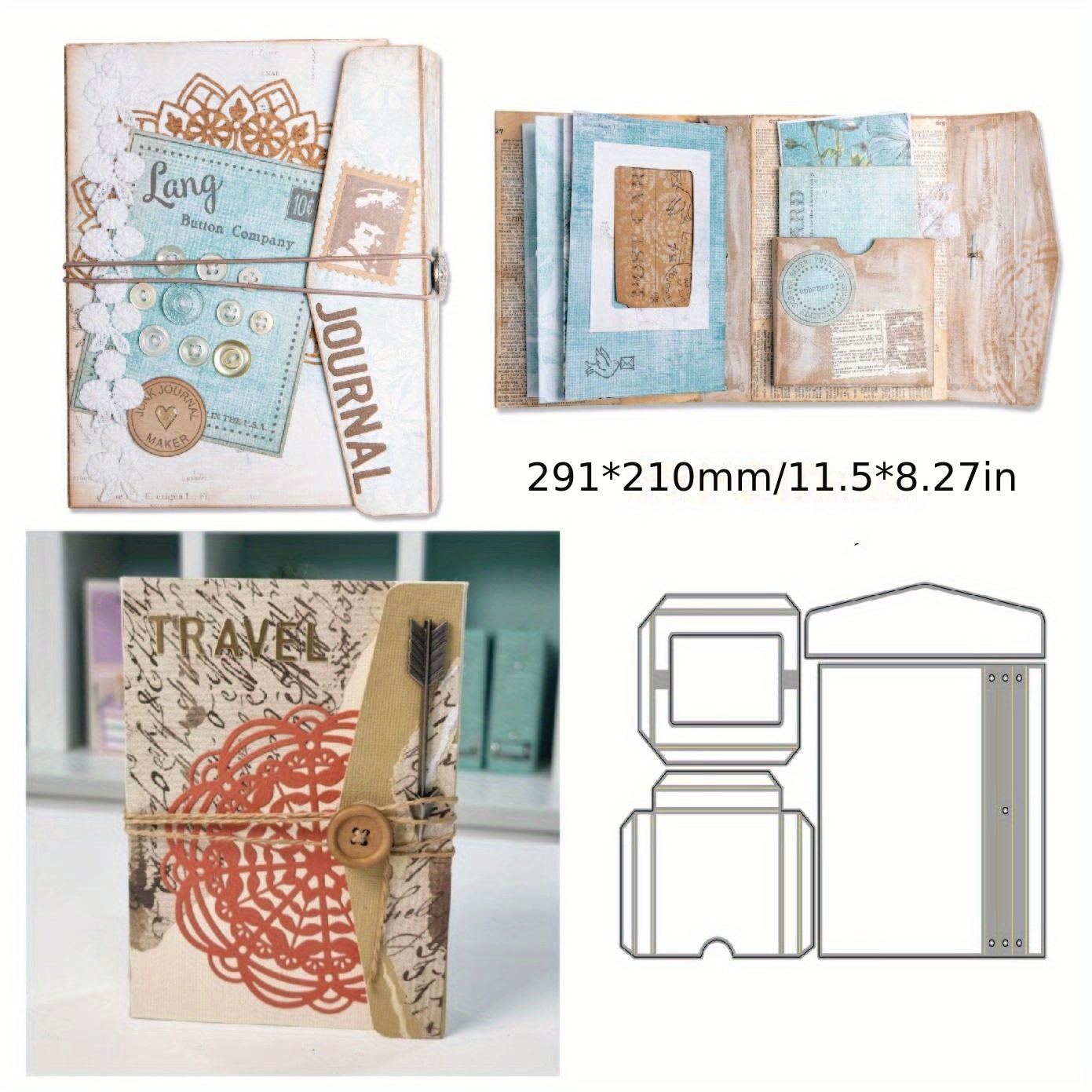 2023 New Metal Cutting Mold Notebook Pocket Card Diary Decoration Embossed Template Diy Greeting Card Handmade Stamping Mold