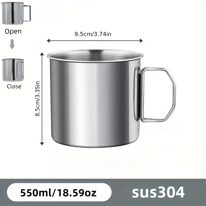 Stainless Steel Insulated Travel Mug 250ml/350ml/550ml - Foldable Outdoor Coffee & Tea Cup, Keeps Drinks Hot or Cold, Ideal for Camping and Picnics