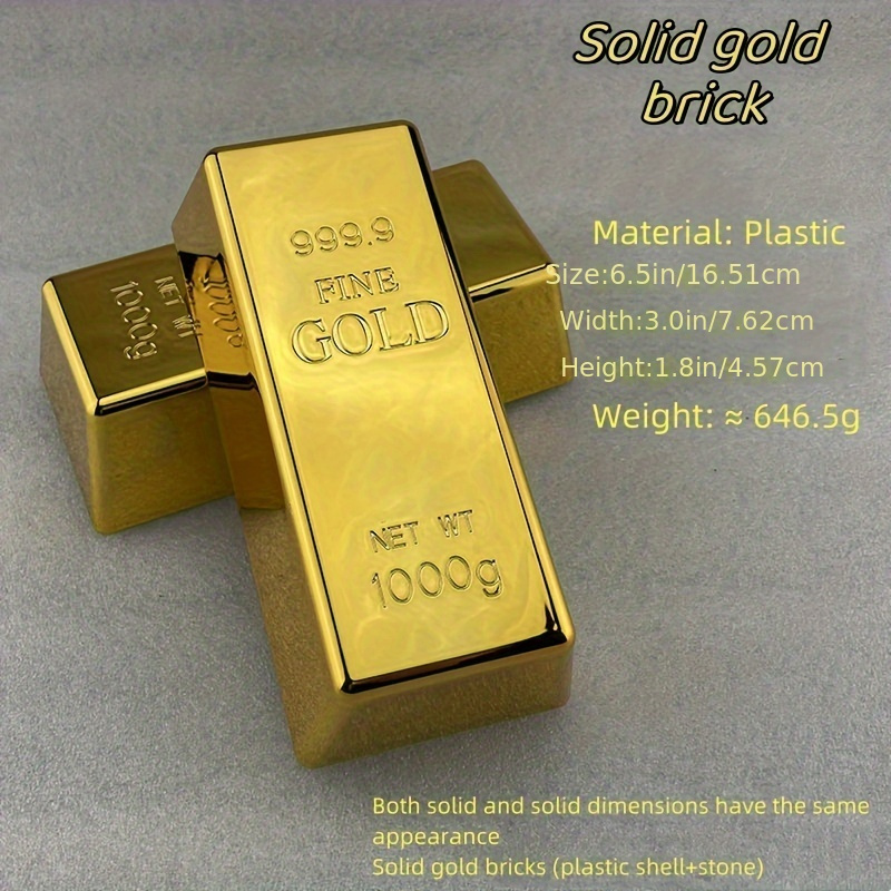 electroplated plastic golden brick golden bar solid sample model details 0
