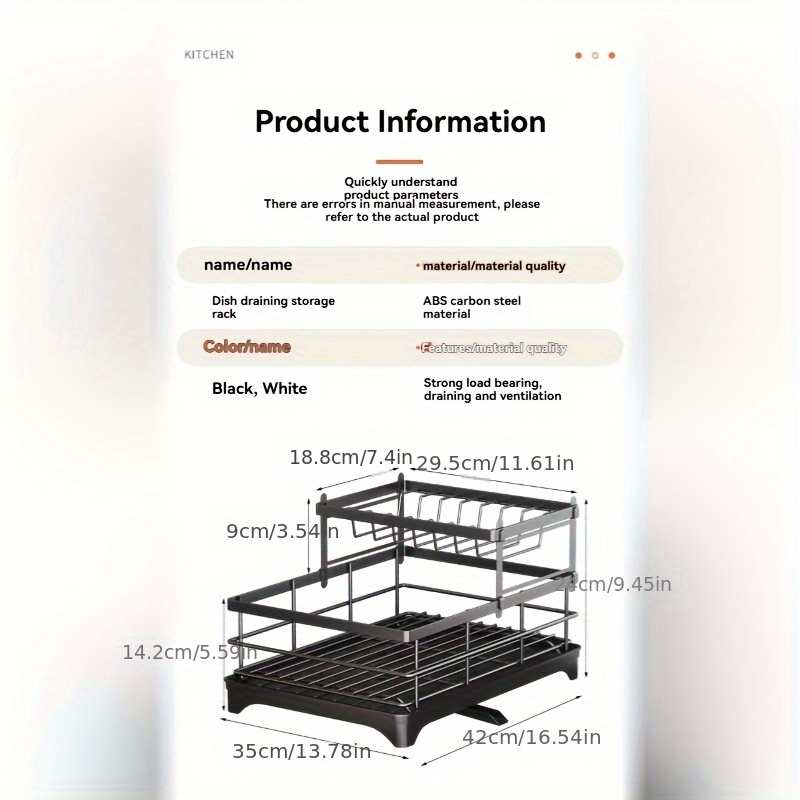 extra large stainless steel dish drying rack for kitchen countertop 2 tier utensil organizer with utensil holder spoon rest and plate storage   drying rack for kitchen counter utensil holder modern kitchenware durable kitchen item dish drying rack for kitchen counter Product details 2