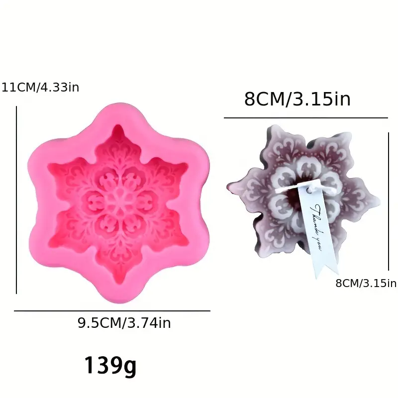 Snowflake, Star & Candle - Silicone Mold –