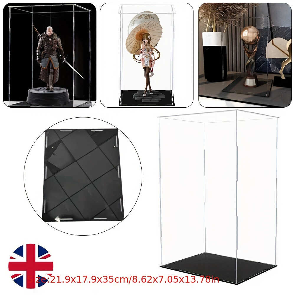 TEMU Large Acrylic Display Case Dustproof Box Clear Collectibles Model Uk