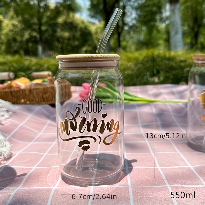 Glass Water Cups With Wooden Lids And Straws, Heat Resistant High  Borosilicate Glass Coffee Cups, Drinking Cups, Summer Winter Drinkware,  Home Kitchen Items - Temu