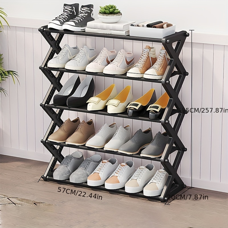 1pc Simple Small X-shaped Fabric Shoe Rack, Dust-proof Shoe Cabinet For  Home, Multi-functional Storage Organizer