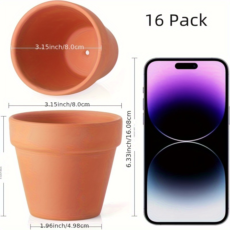 16 pack 3 1 inch terracotta pots small terracotta pots - Temu Italy
