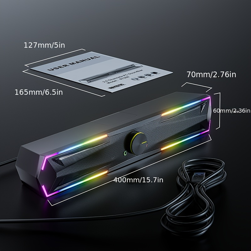 usb 1 line wired wireless computer speaker bar stereo sound subwoofer for macbook laptop notebook pc music player loudspeaker