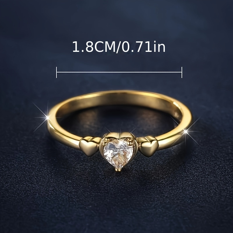 Stylish Minimalist Heart-Shaped Zirconia Ring for Brides