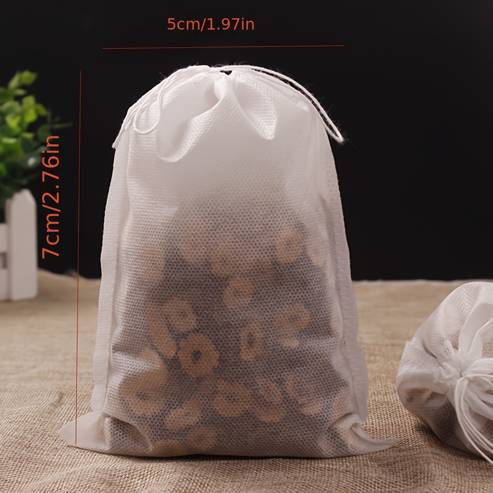 100pcs Tea Bags Non-woven Fabric Tea Filter Bags For Spice Tea Infuser With String Heal Seal Disposable Empty Tea Bags 5x7 Cm