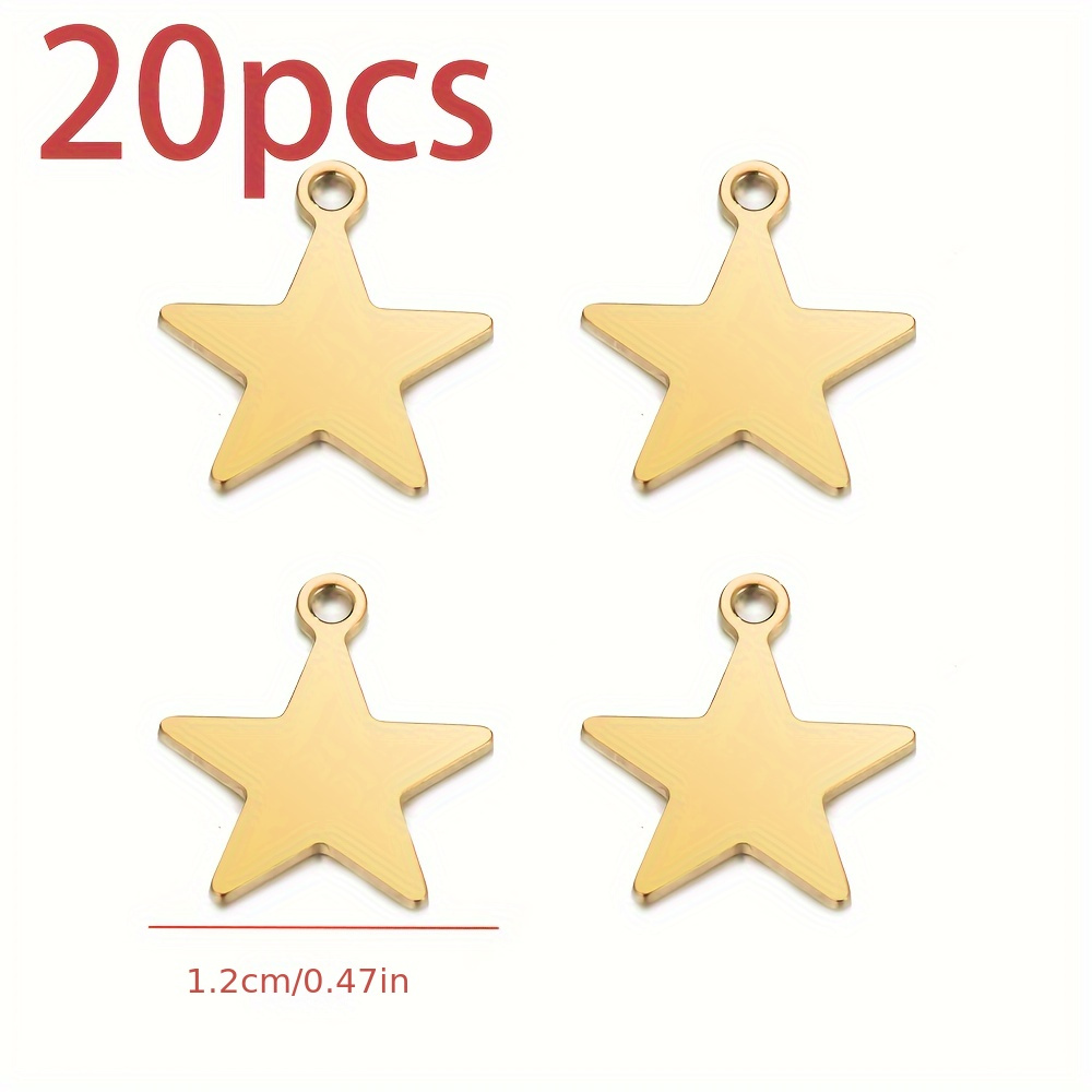 Image of 20pcs/50pcs Stainless Steel Star Pendant / Five-pointed Star Shape Diy Earrings Necklace Bracelet Accessories
