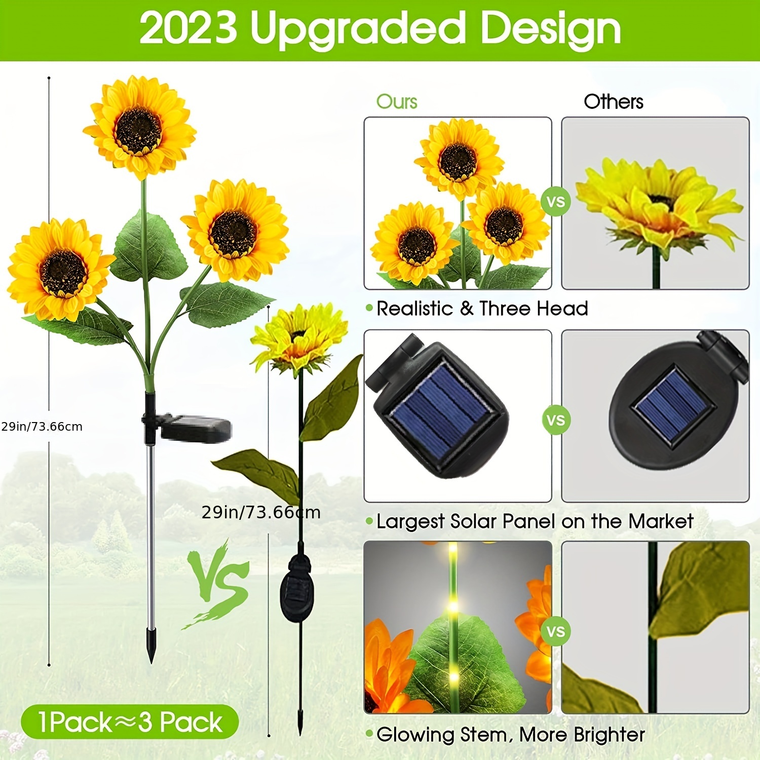 Solar Realistic Sunflower Light Outdoor Solar Garden Stake - Temu