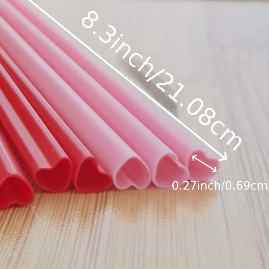 VALENTINE'S DAY Straw Pack, Valentine's Plastic Straws, Reusable