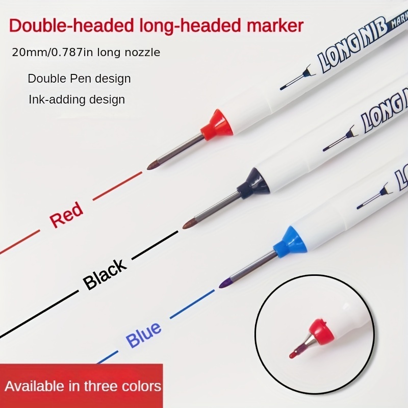 20mm Long Head Marker Pens Woodworking Decoration Deep Hole Marker Pen  Marker Pens for Writing for Deep Hole Ceramic Tile Marker